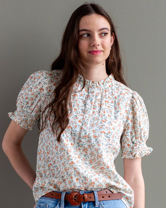 Aria Dainty Floral Print Short Sleeve
