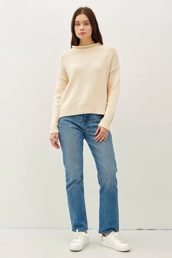 Chunky Raw Edge Sweater | Natural