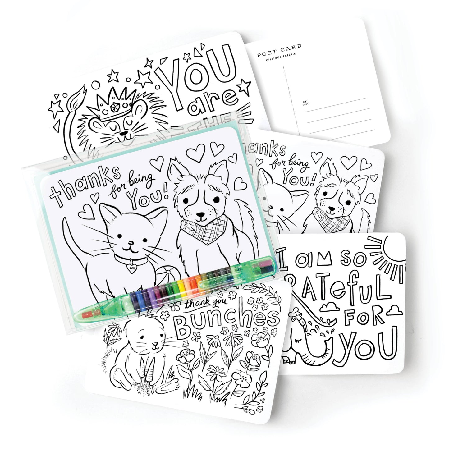 Color-In Postcard Kit | Thank You