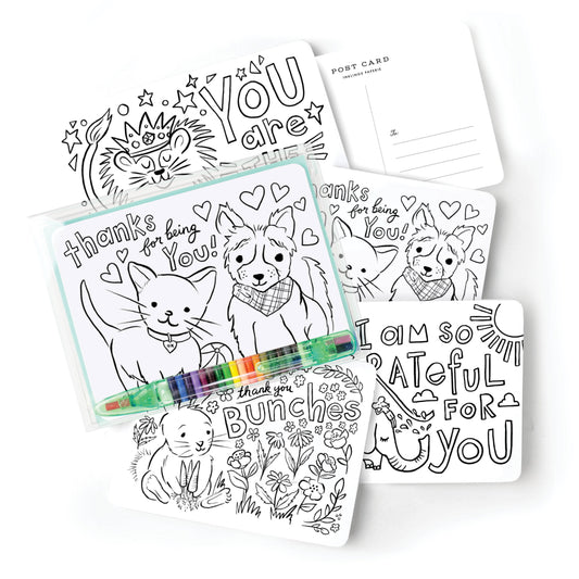 Color-In Postcard Kit | Thank You