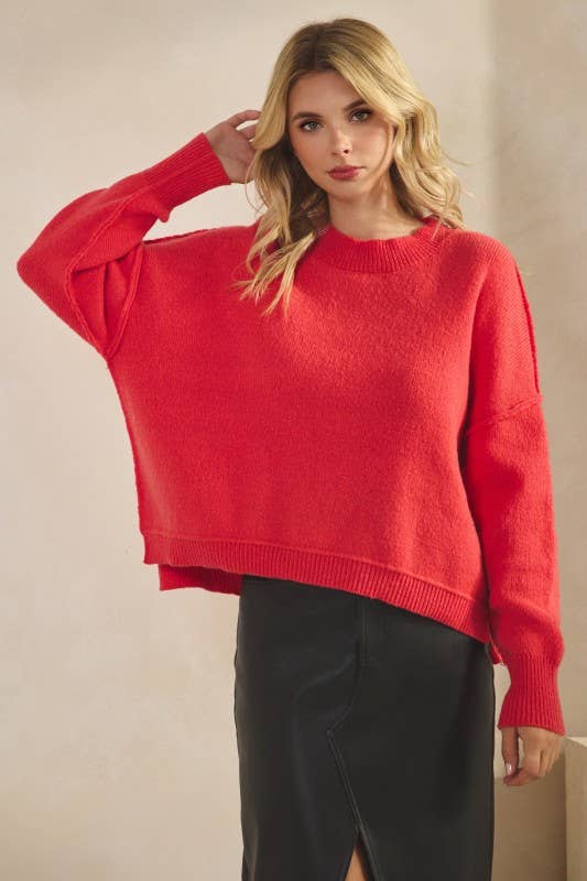 Reverse Stitch Sweater Top