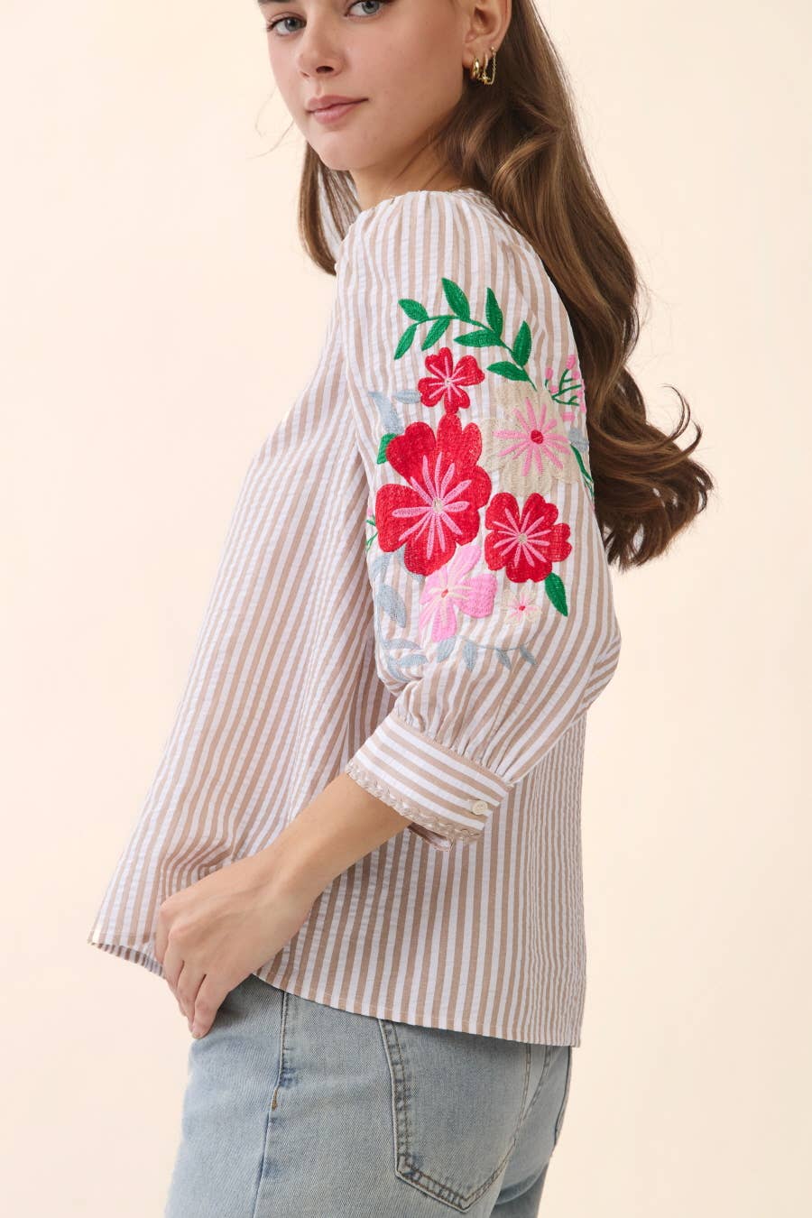 Stripe Blouse | Taupe
