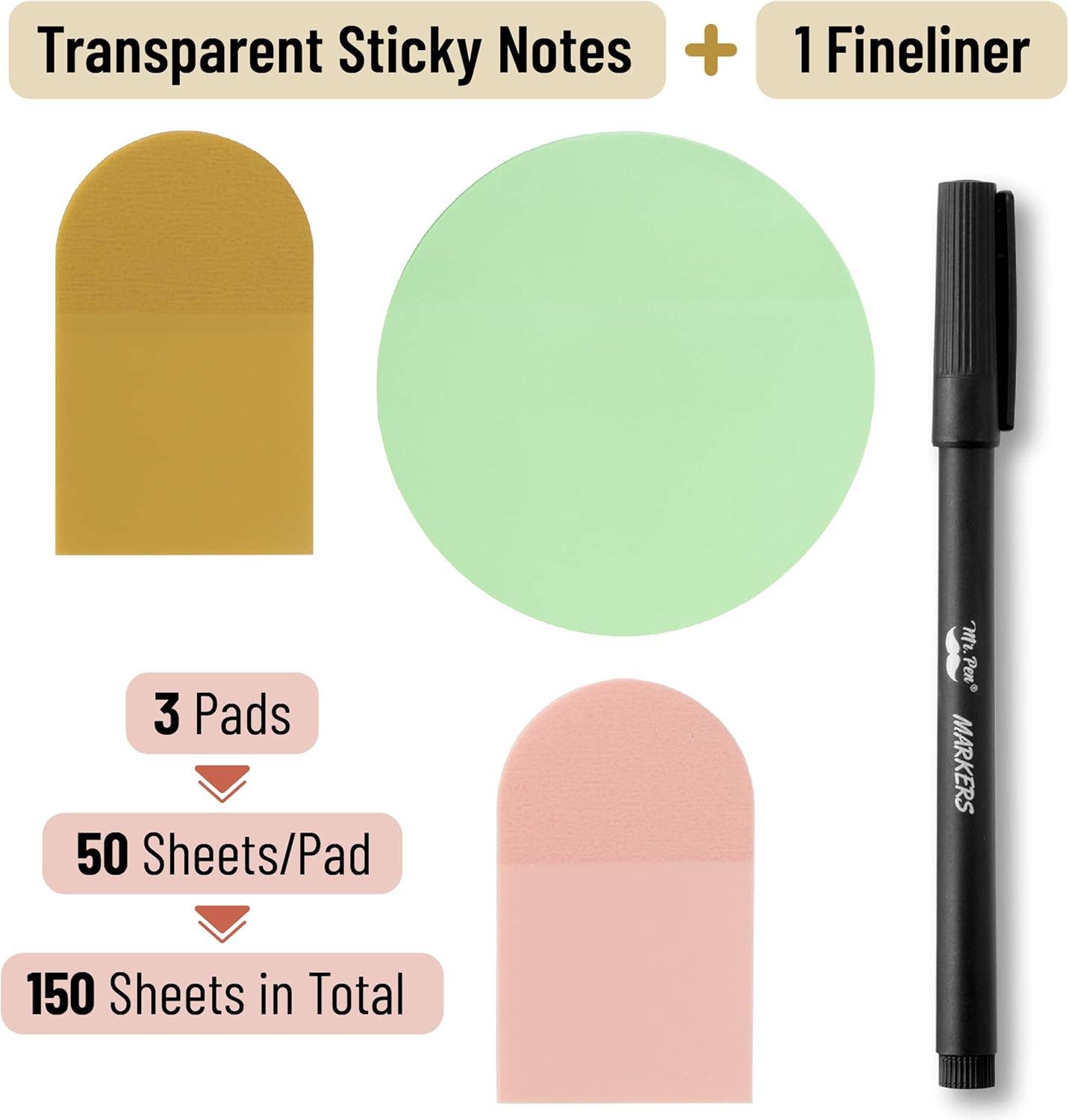 Mr. Pen | Bible Transparent Sticky Notes
