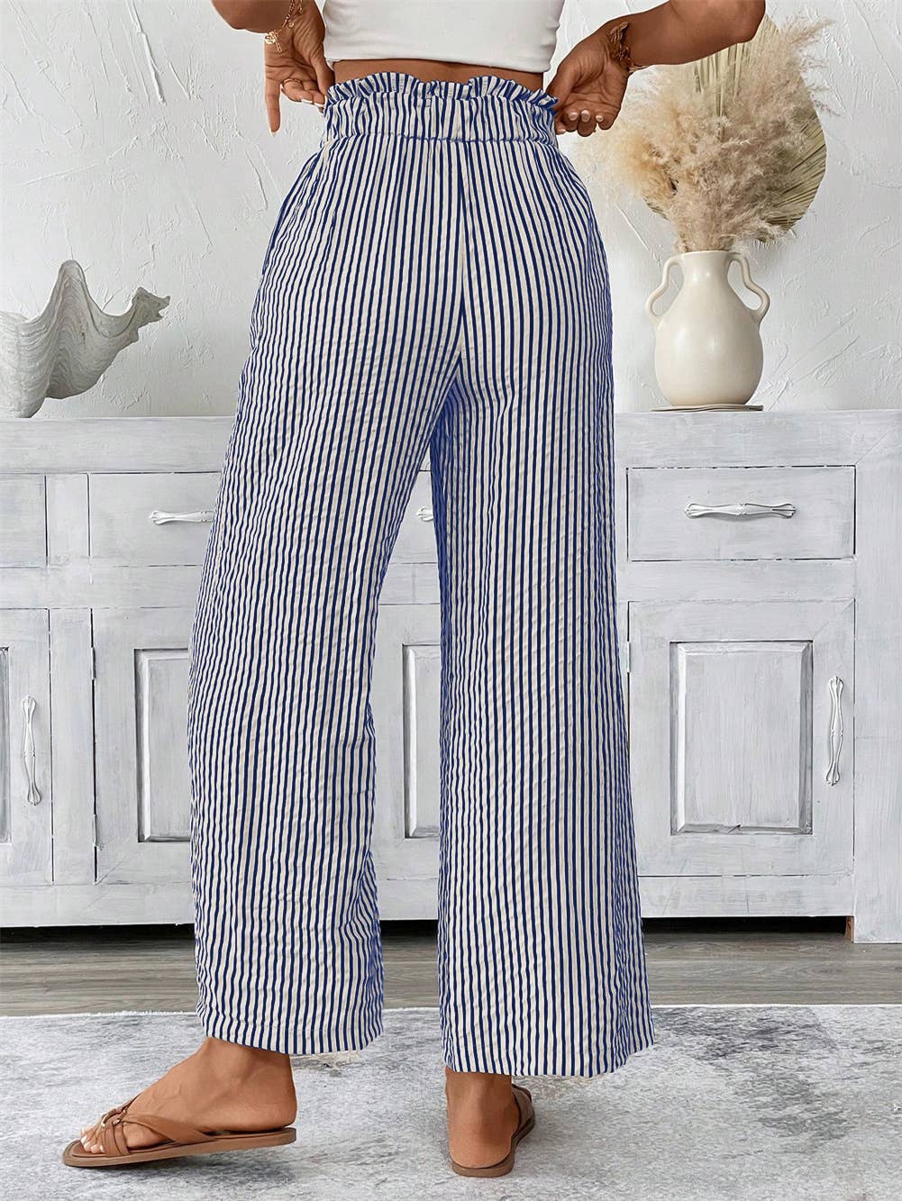 Airflow Striped Wide Leg Pants