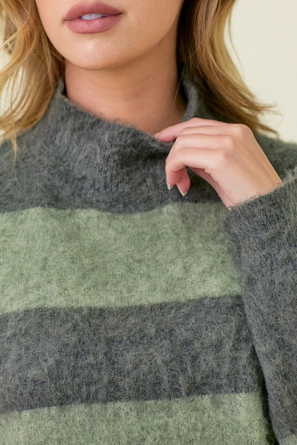 Fluffy Stripe Sweater