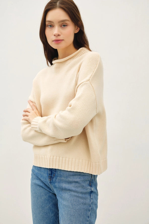 Chunky Raw Edge Sweater | Natural