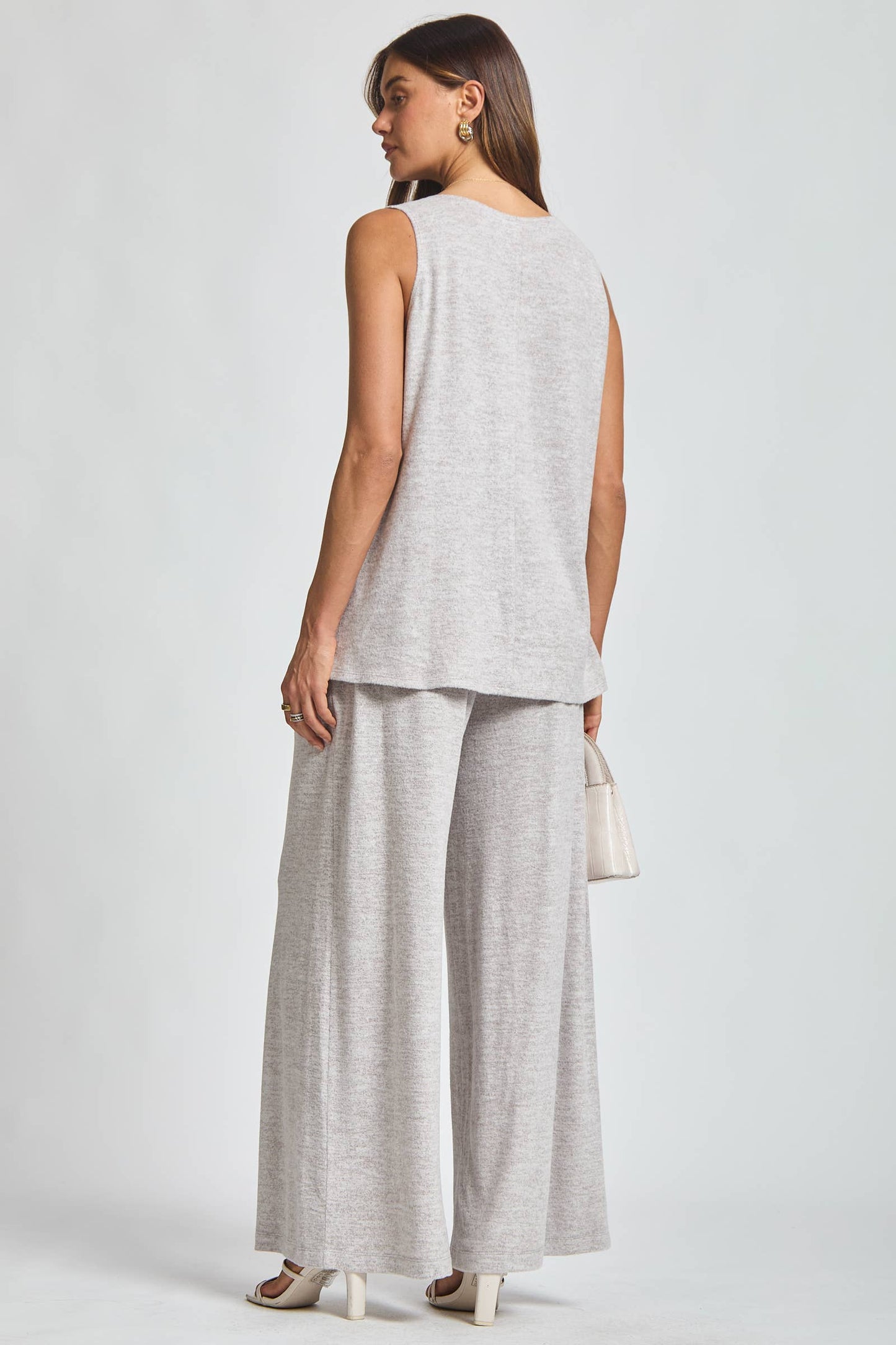 Soft Tank + Cardigan + Relaxed Pants Set