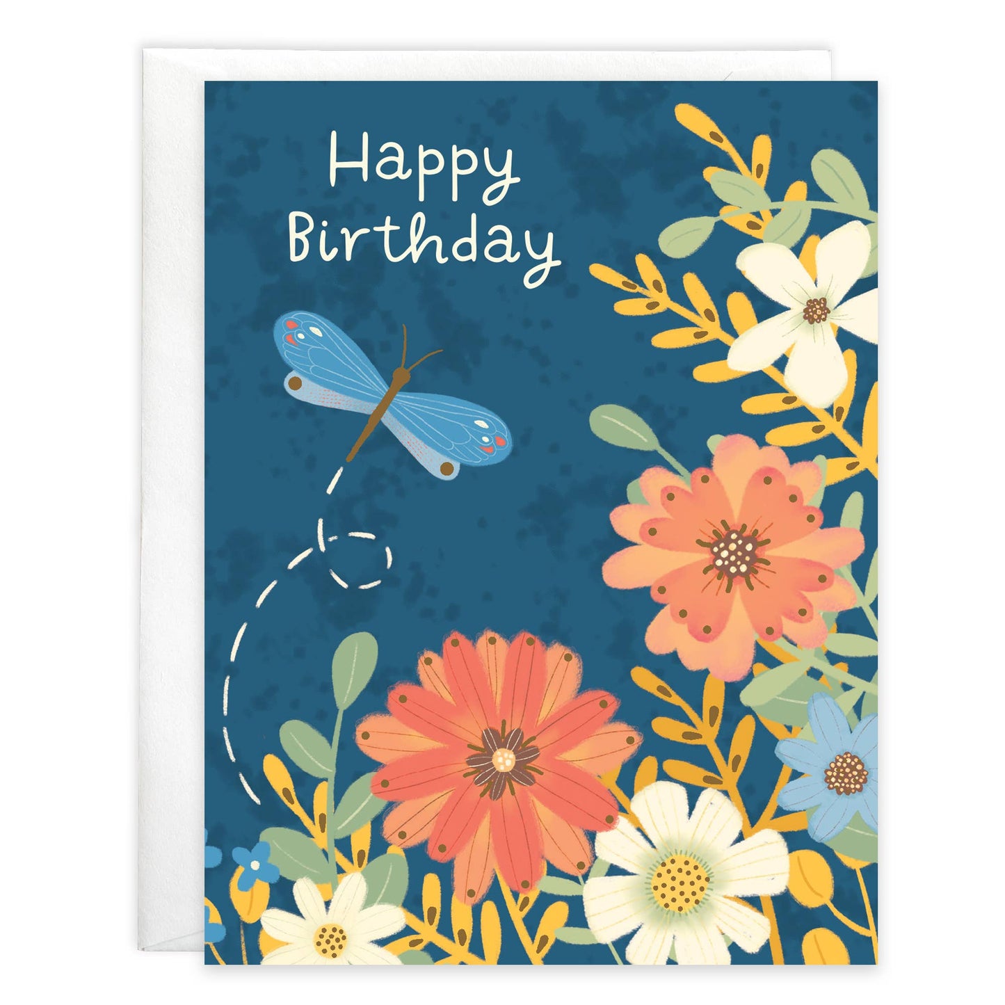 Birthday Card | Dragonfly Flowers