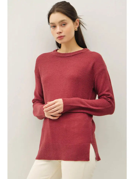 Basic Round Neck Boyfriend Sweater