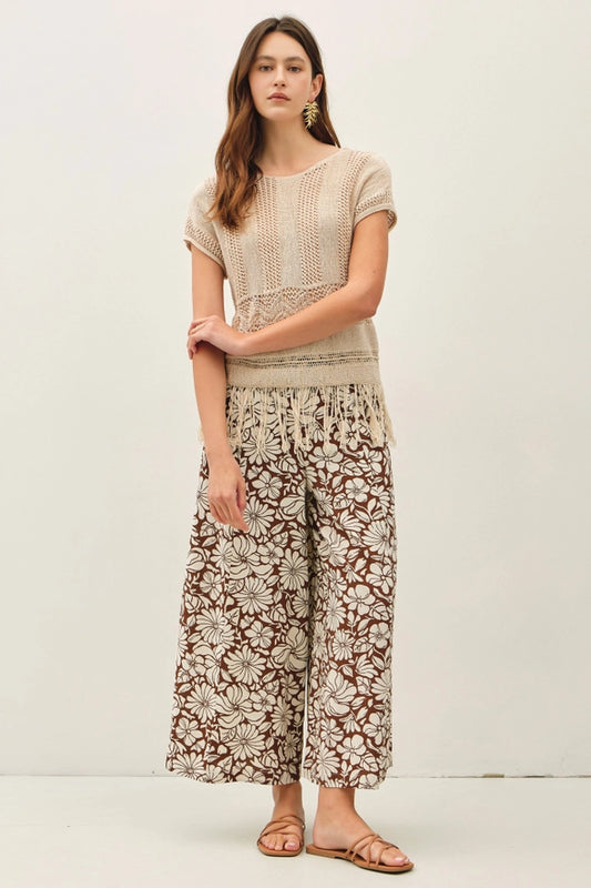 Bloom Wide Leg Cropped Pants