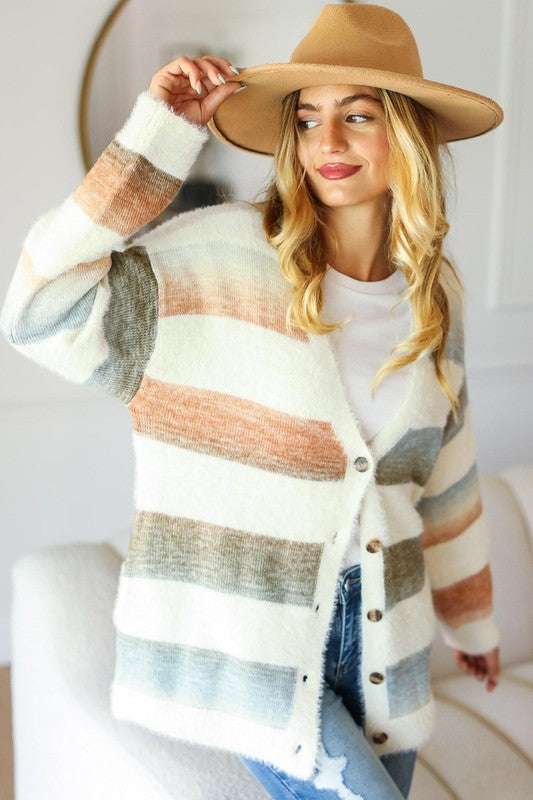 Striped Soft Cardigan