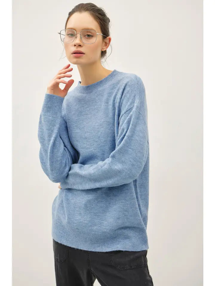 Wool Blend Crewneck Classic Sweater