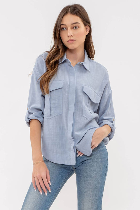 Roll-Up Button Down | Blue