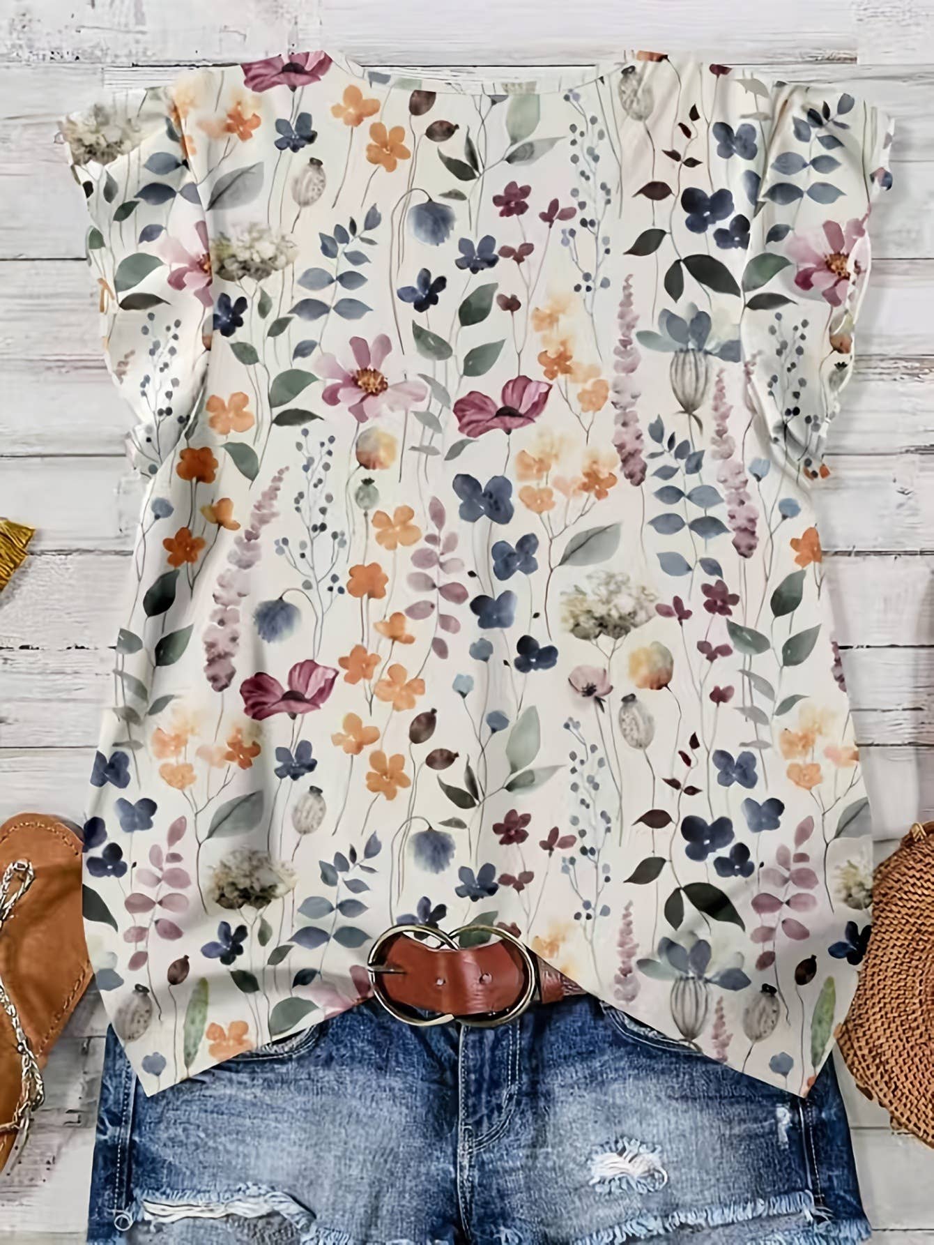 Flutter Sleeve V-Neck Top