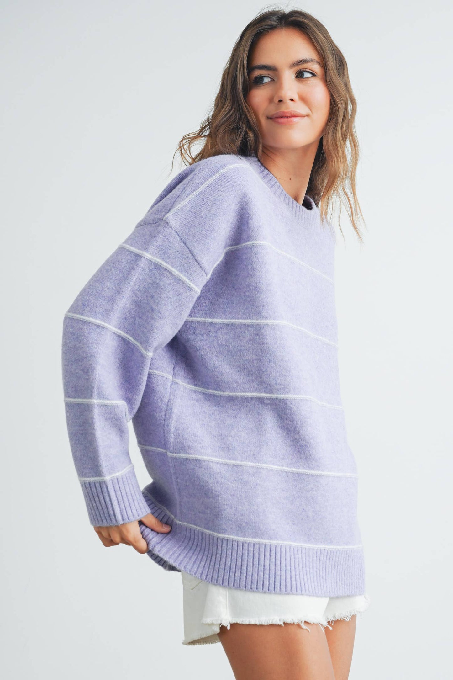 Striped Drop Shoulder Sweater