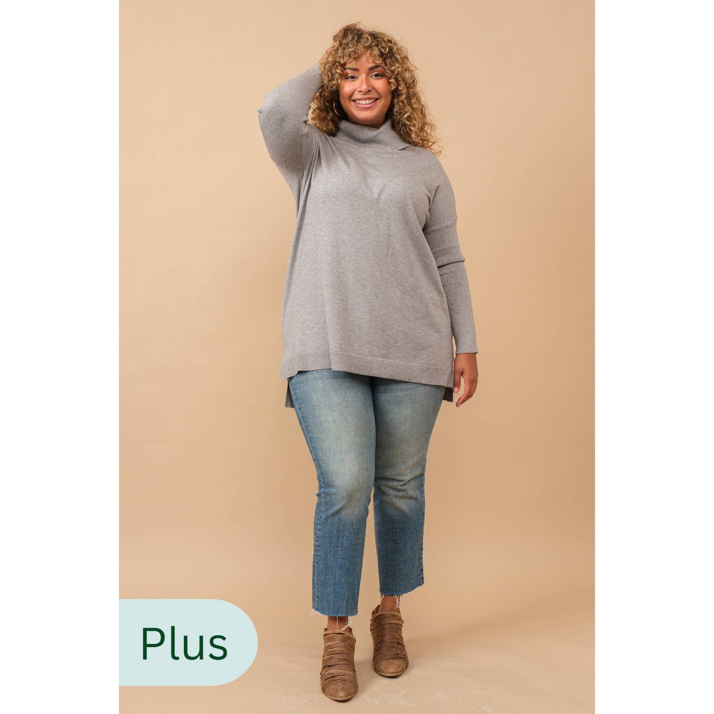 Soft Knit Turtleneck Pullover Sweater