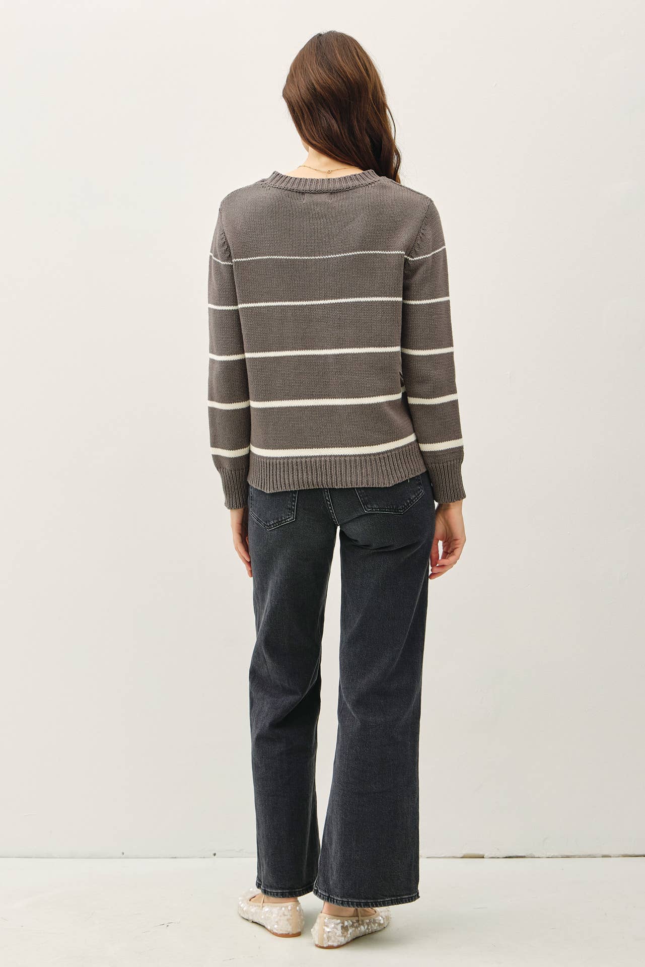 Gradient Width Striped Sweater