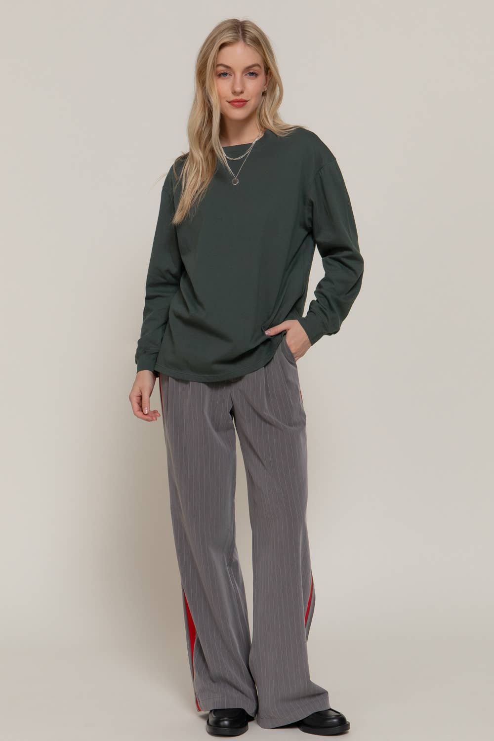 Long Sleeve Round Neck Cotton Tee