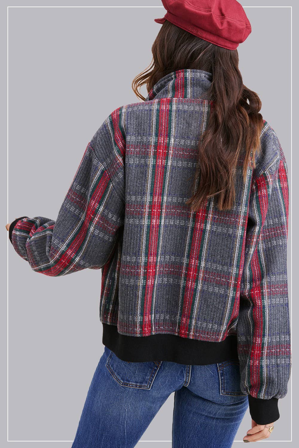 Checkered Bomber Jacket