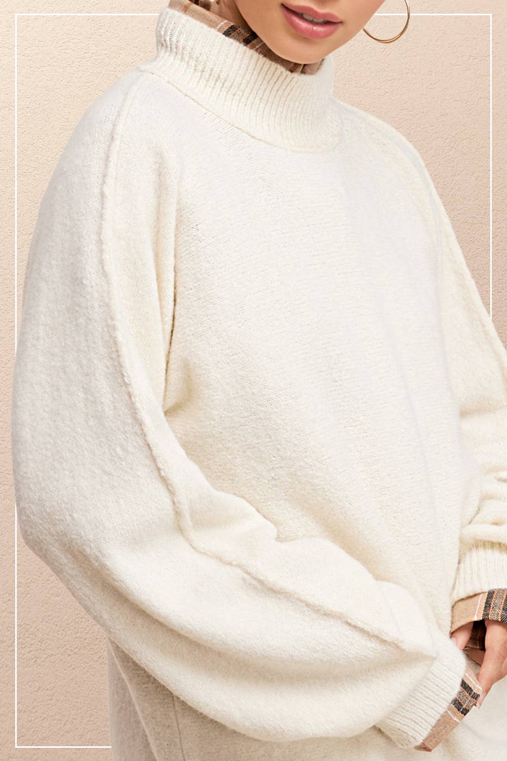 Balloon Sleeve Mock Neck Sweater