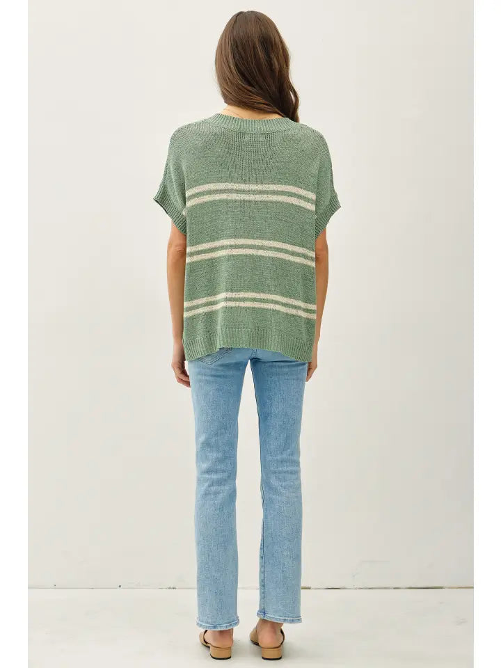 Striped V-Neck Top