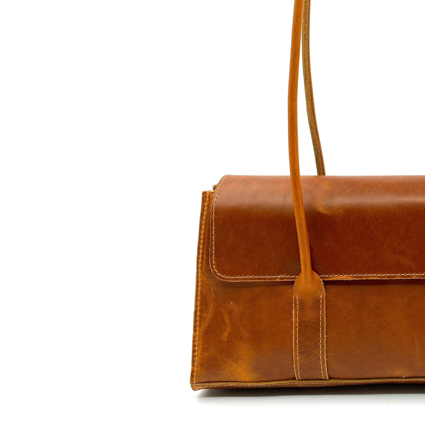 East-West Shoulder Bag in Cognac