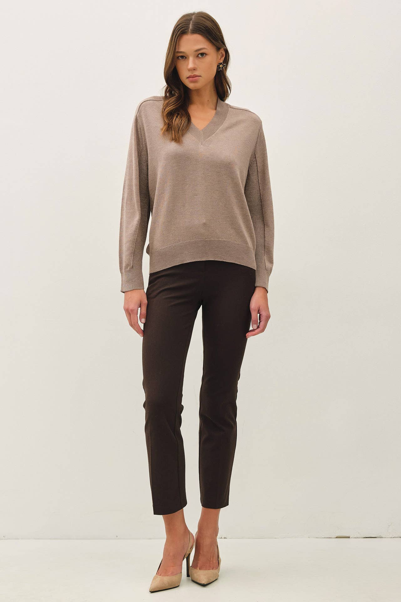 V-Neck Sweater | Mocha