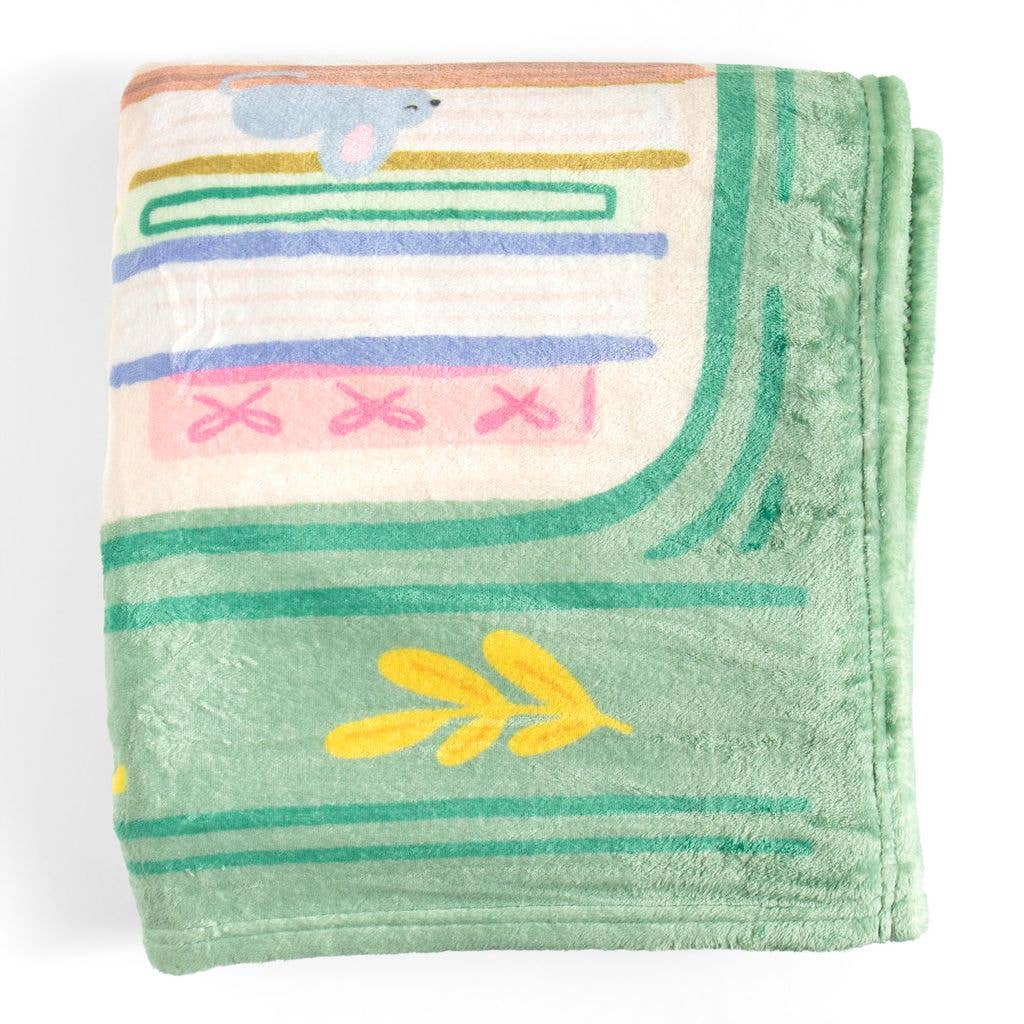 The Book Nook Fleece Throw Blanket