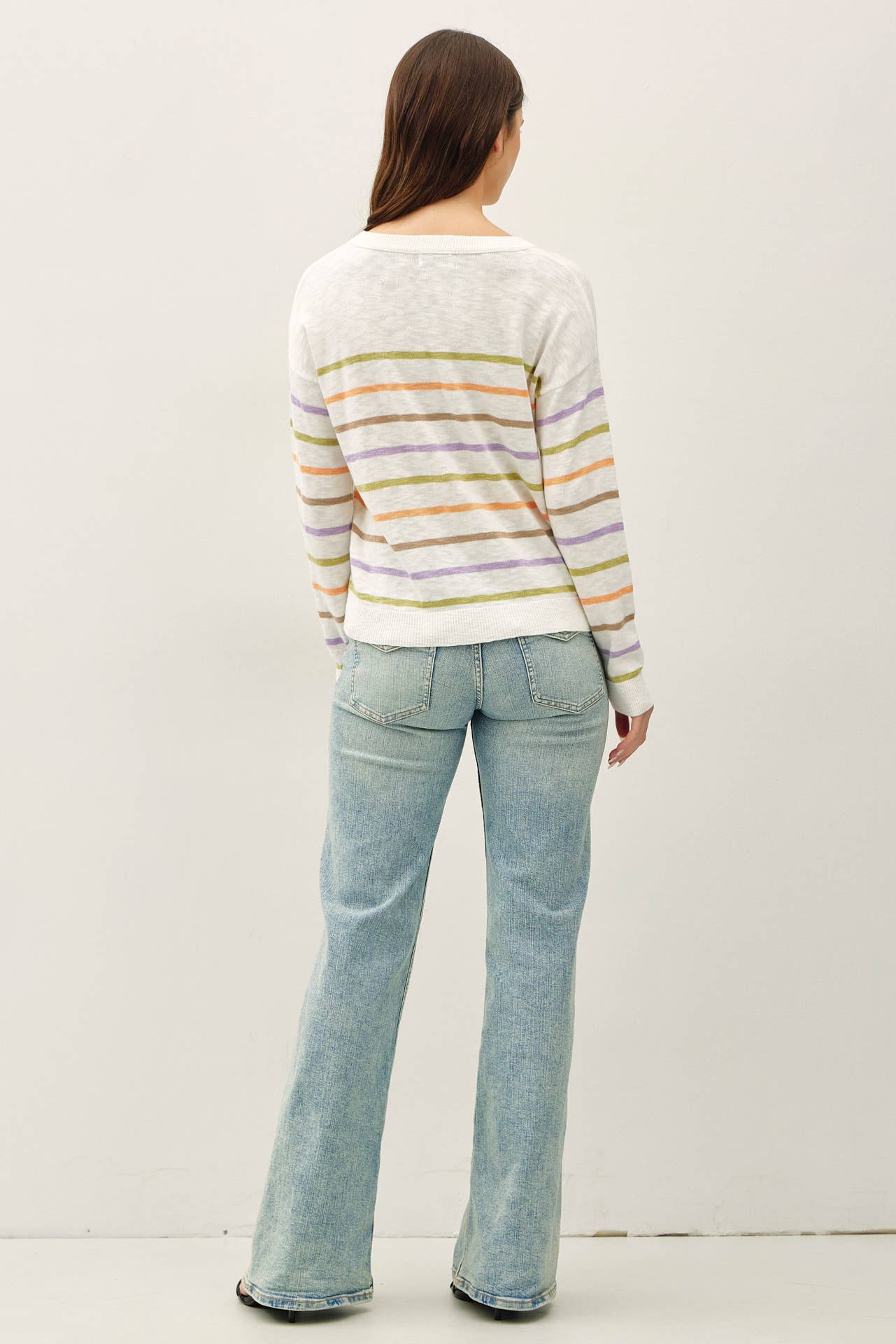 Spring Striped Slub Sweater