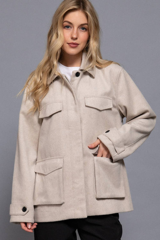 Felt Shacket | Cream