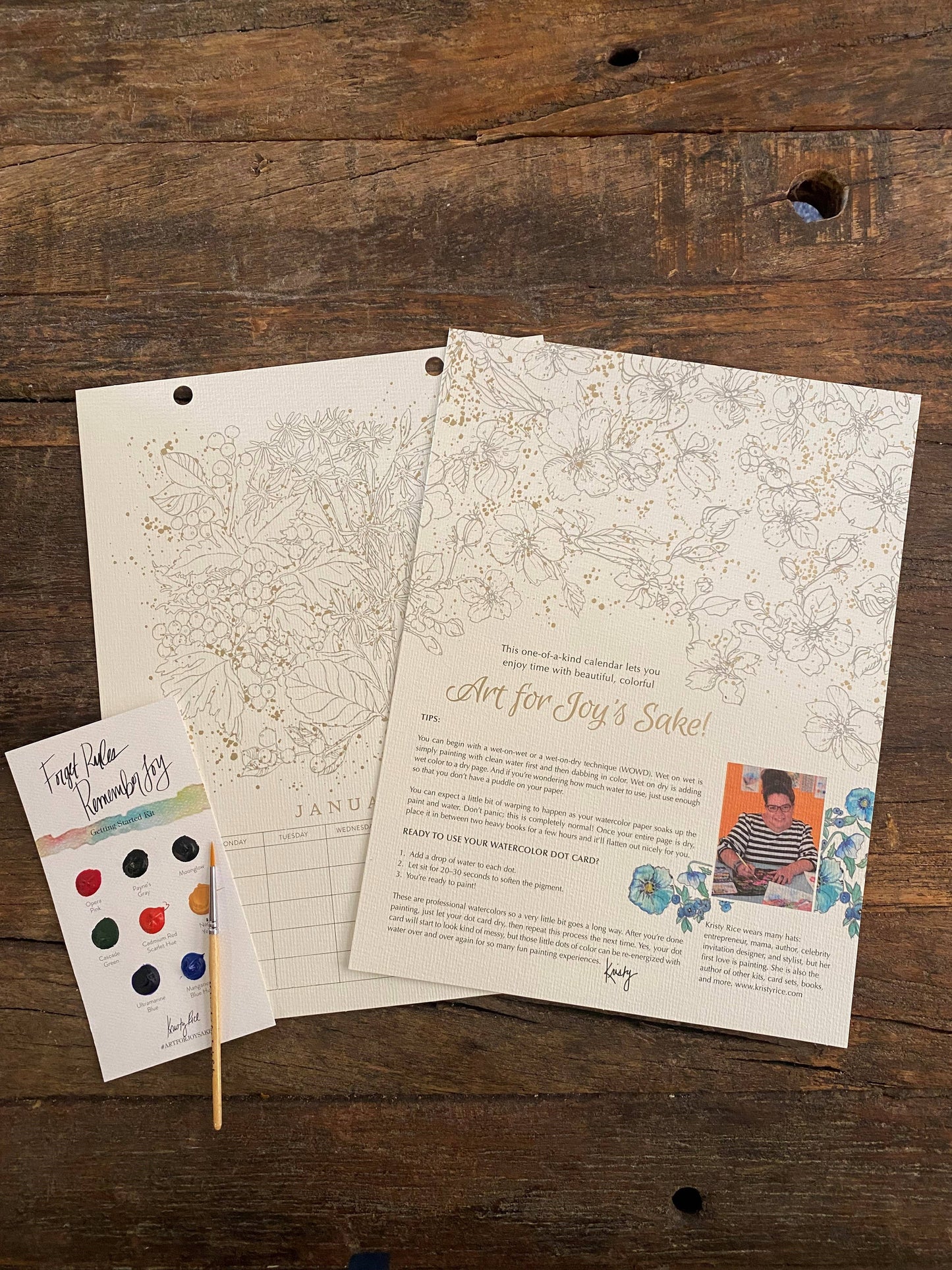 Paint-Your-Own Wall Calendar: Illustrations by Kristy Rice