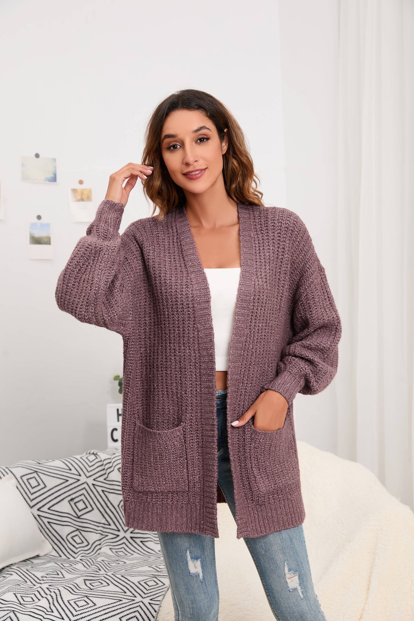 Oversized Cable Knit Cardigan