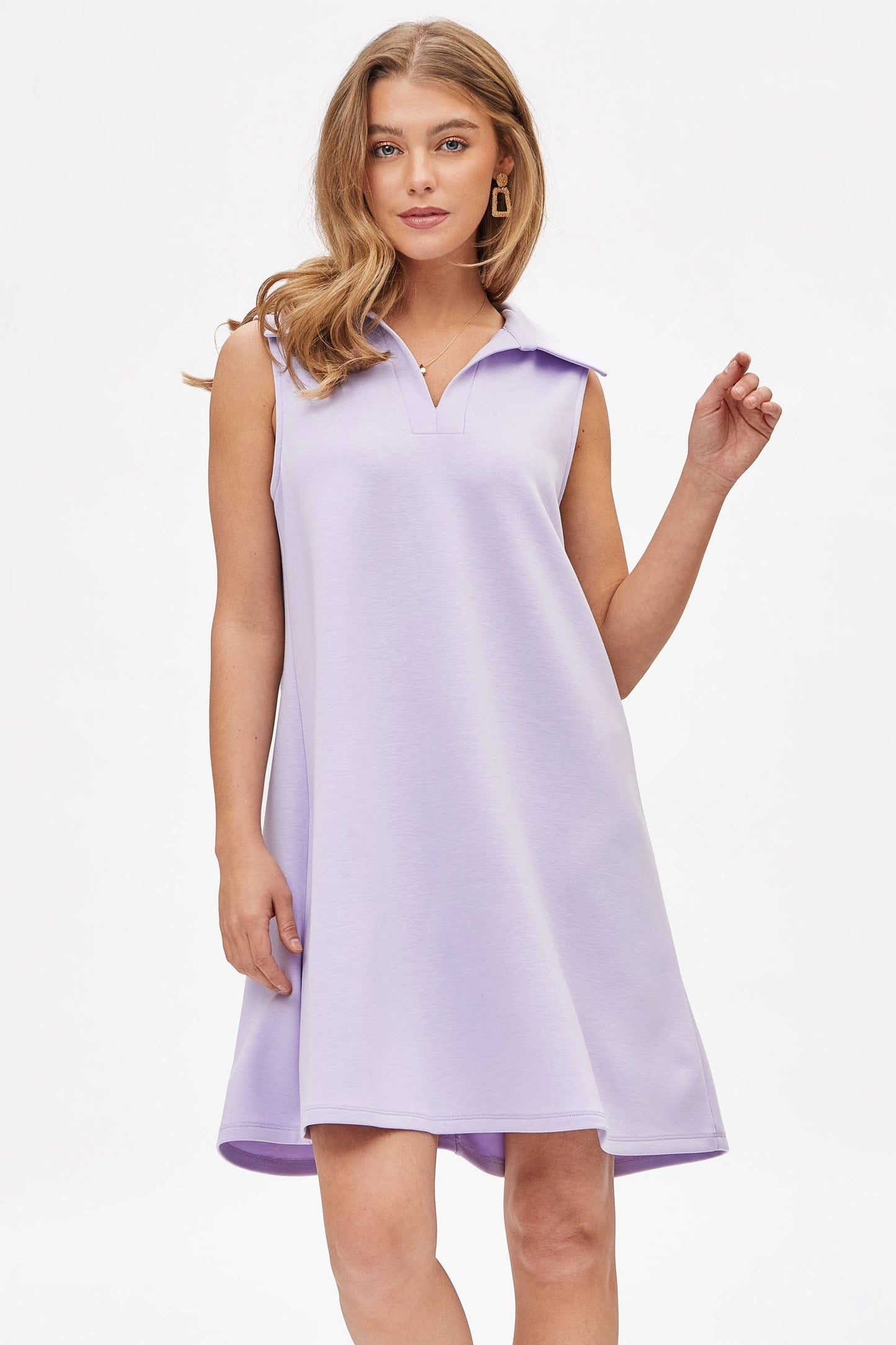 Collared Scuba A-Line Dress
