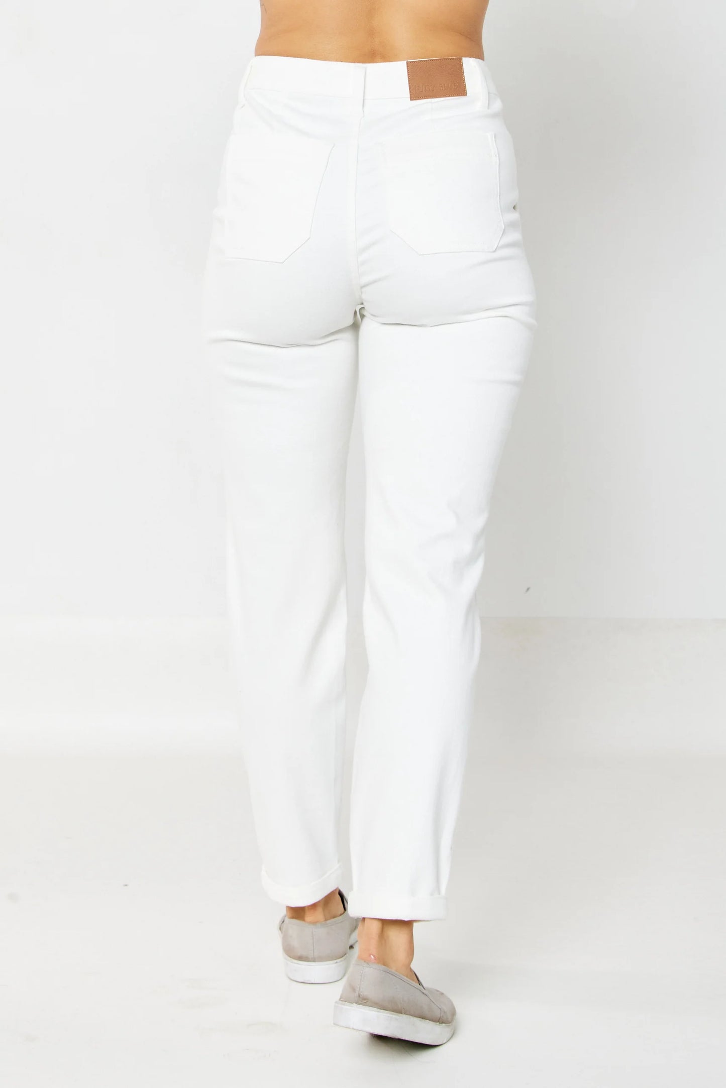 High Waist | Jogger | Cuffed White