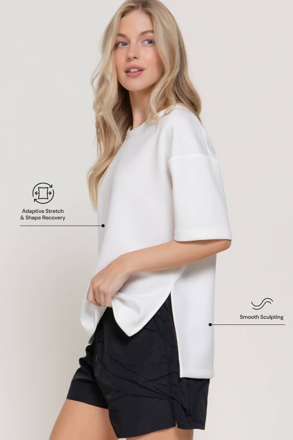 Scuba Knit Top | Off-White