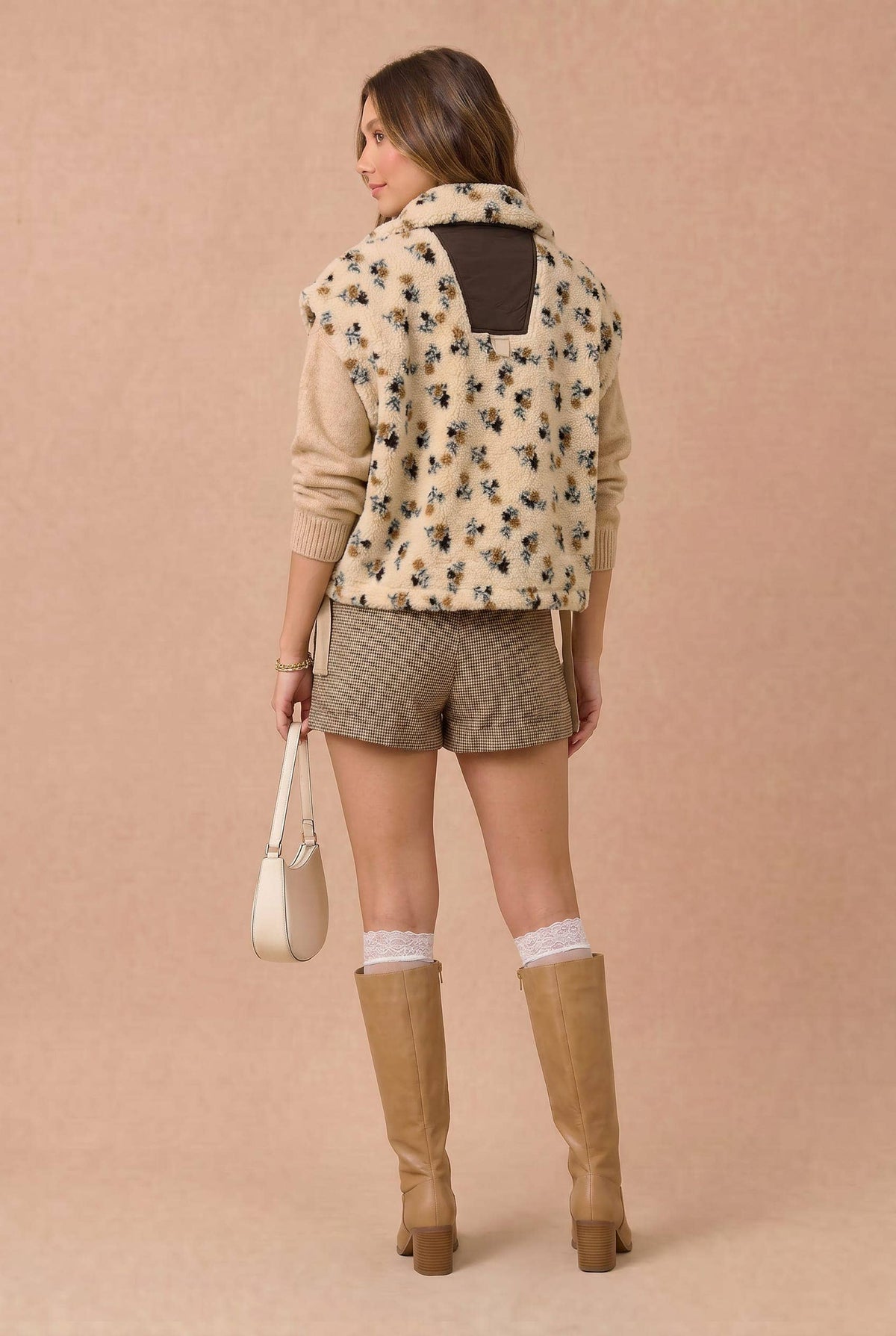 Floral Sherpa Boxy Fit Vest