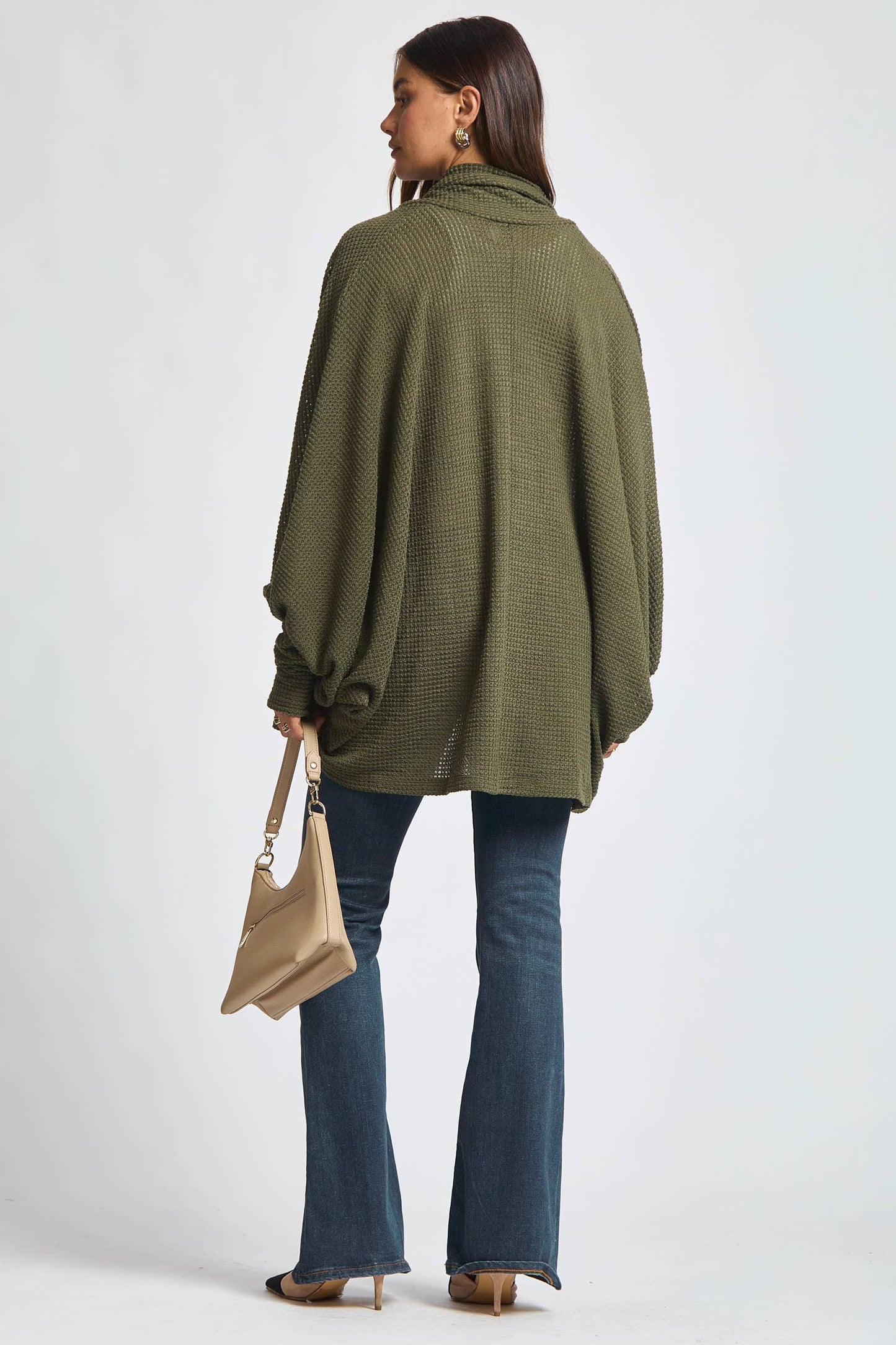 Crochet Knit Batwing Cardigan
