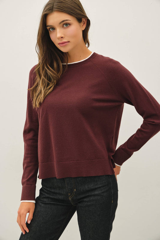 Double Layered Raglan Sweater