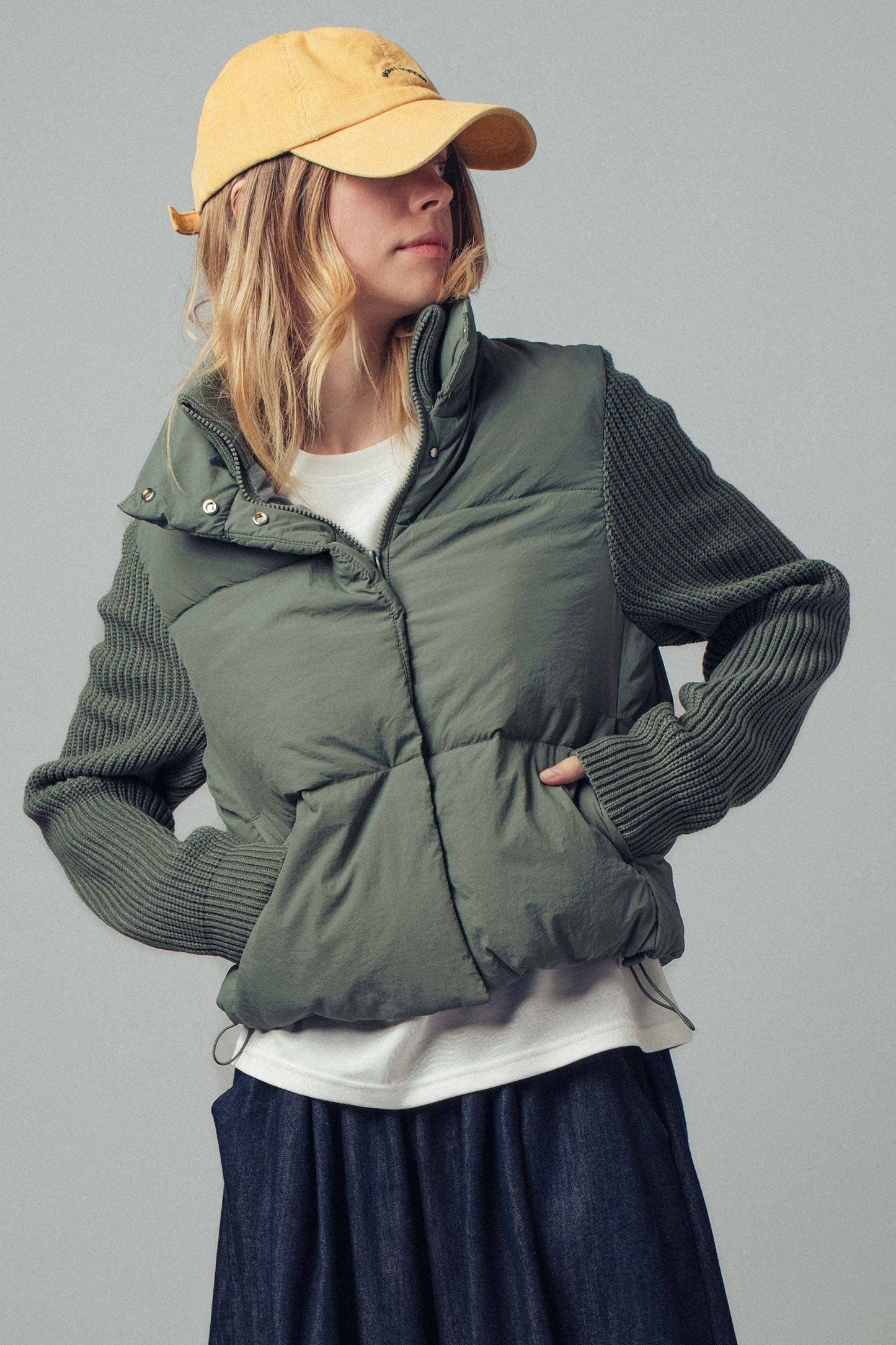 Sweater Sleeves Puffer Jacket