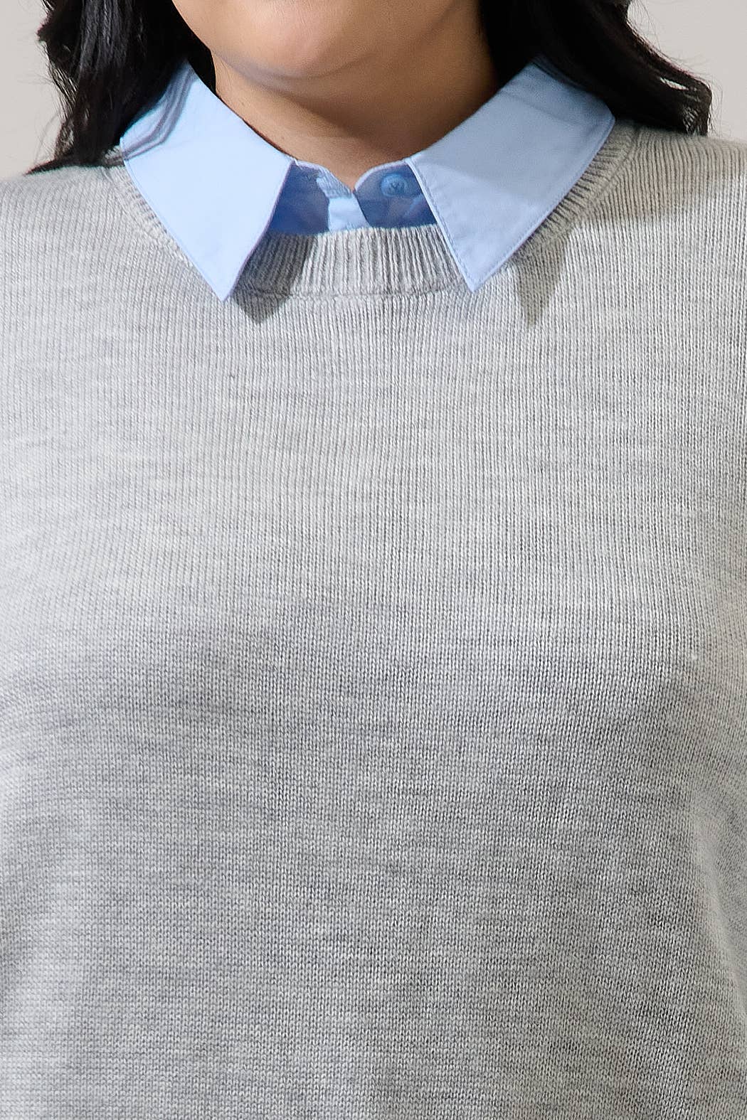 Azira Mix Media Collared Sweater