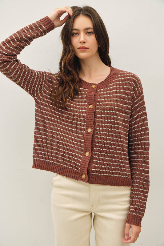 Boxy Cardigan | Sepia