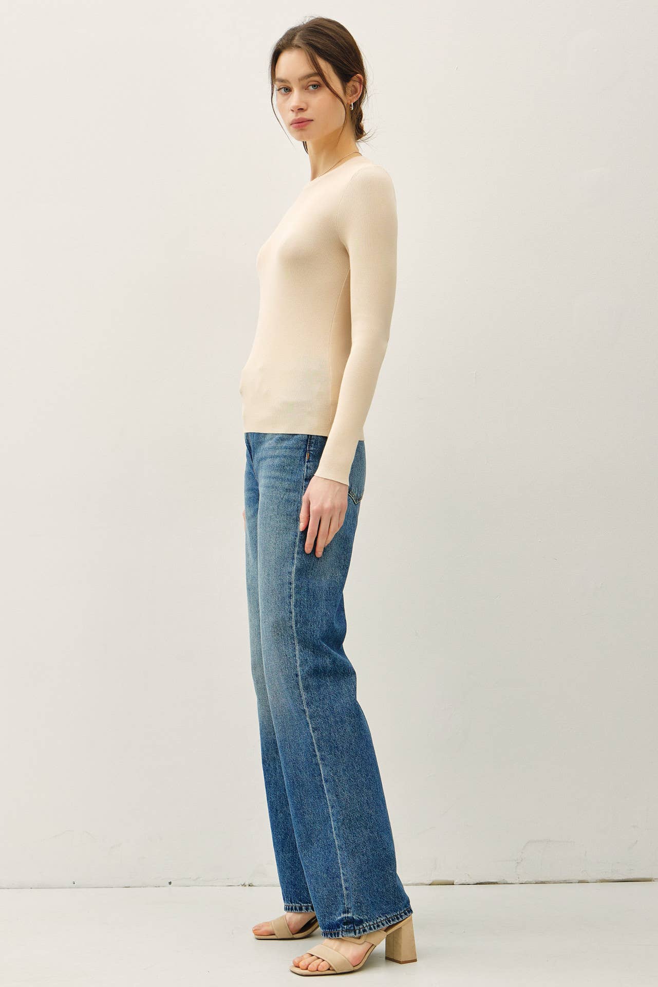 Solid Rib Knit Pullover