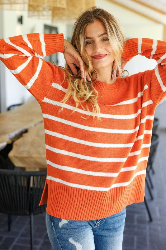 Oversized Pullover Striped Sweater