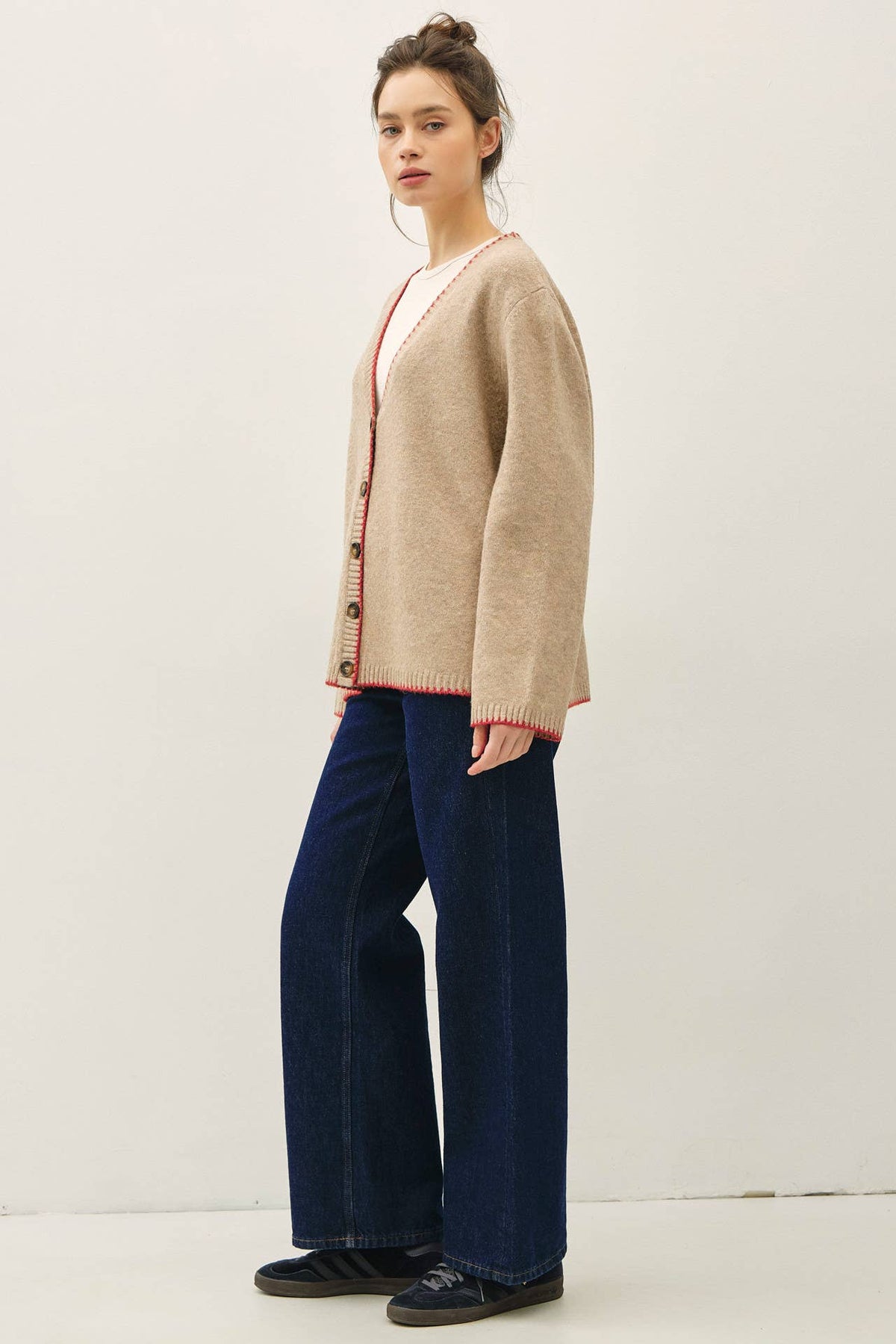 Wool Blend Boxy Cardigan