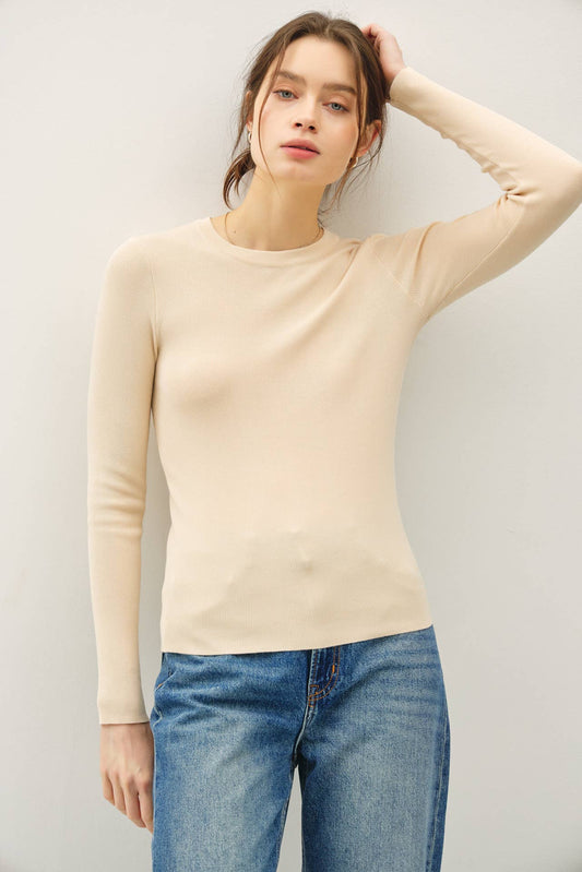 Solid Rib Knit Pullover