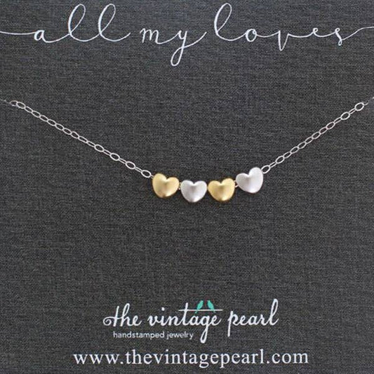 All My Loves Necklace | 4 hearts