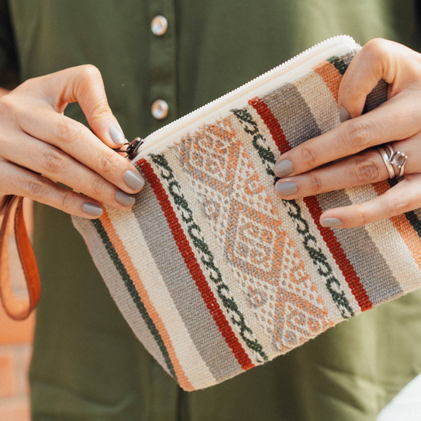 Makeup Pouch in Bolivian Wool | Cayenne