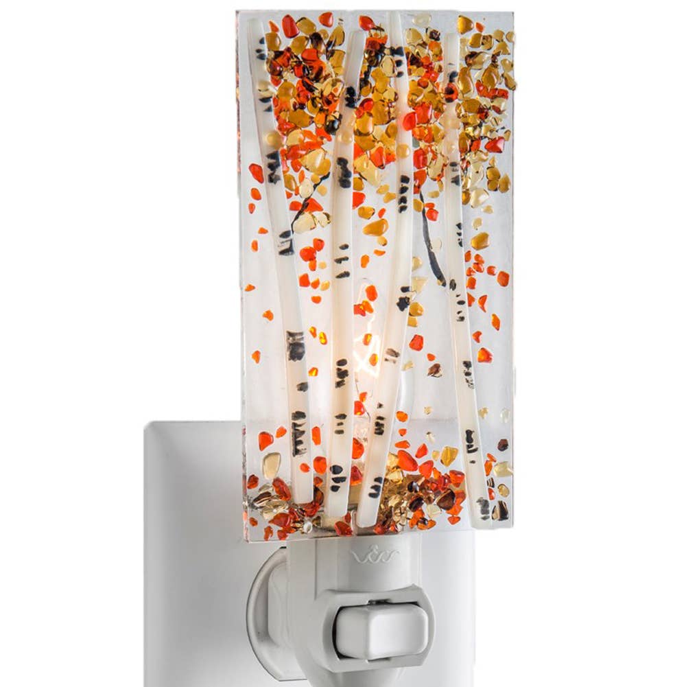 Aspen Tree Fused Glass Night Light