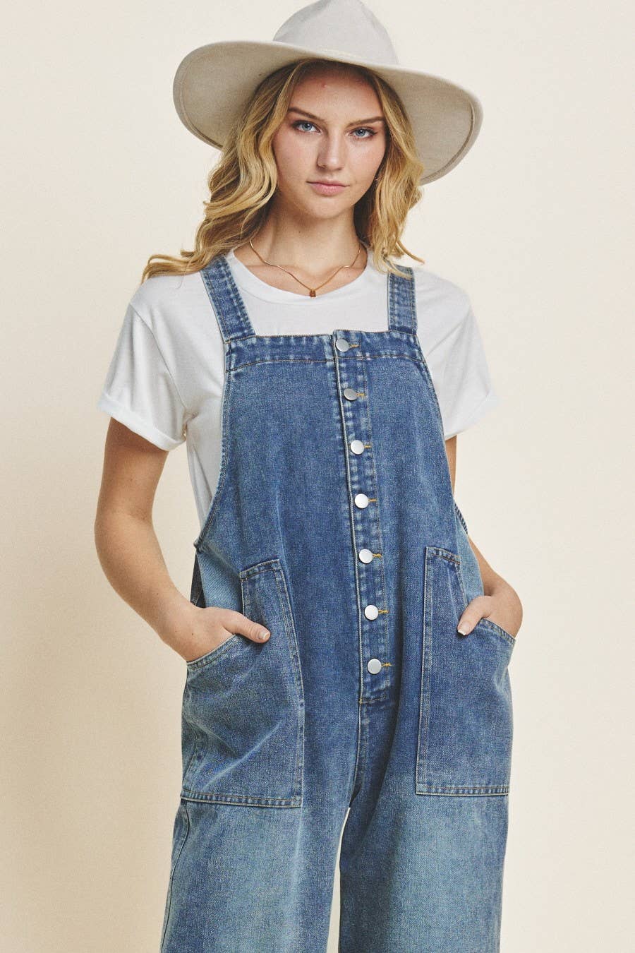 Fried Washed Denim Overall