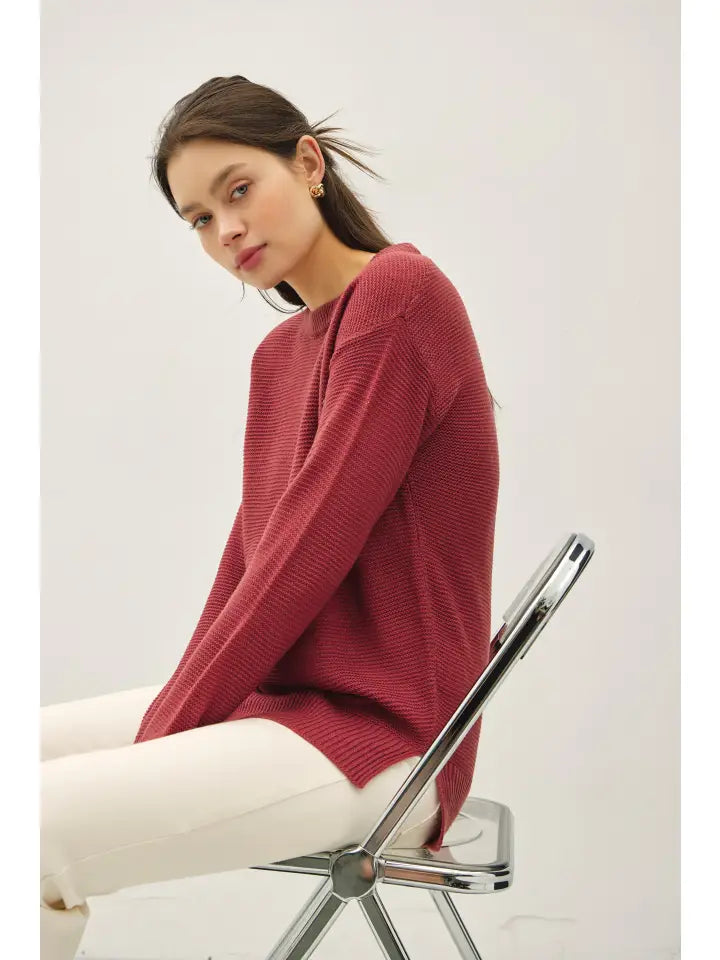 Basic Round Neck Boyfriend Sweater